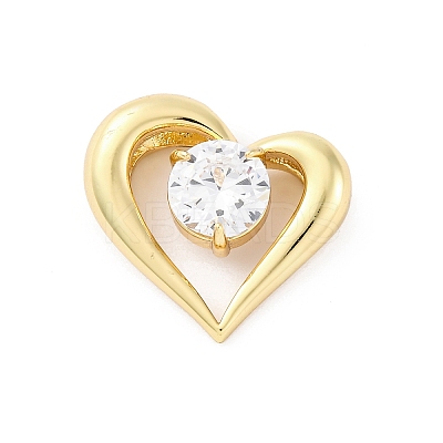Brass Micro Pave Clear Cubic Zirconia Pendants KK-S510-24G-1