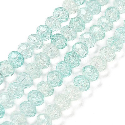 Transparent Crackle Glass Beads Strands CCG-L050-01A-07-1