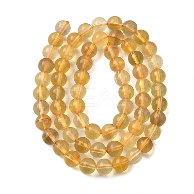 Natural Yellow Fluorite Beads Strands G-F799-B03-6mm-1