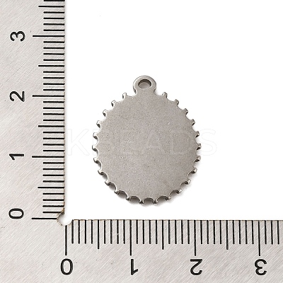 304 Stainless Steel Pendant Cabochon Settings STAS-G344-09P-1