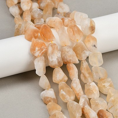 Frosted Raw Rough Heated Natural Citrine Beads Strands G-G282-A01-01-1