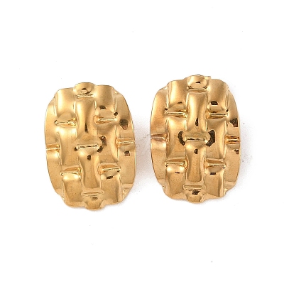 Oval 304 Stainless Steel Earrings EJEW-O004-17G-1
