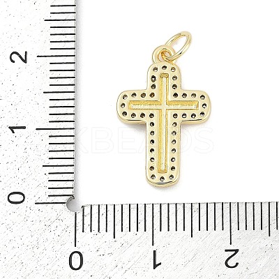 Brass Micro Pave Clear Cubic Zirconia Pendants KK-G522-51G-03-1