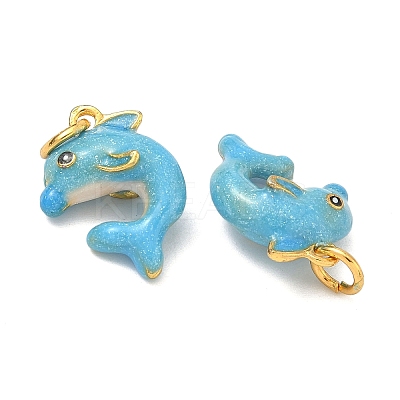 Sea Animals Alloy Enamel Pendants ENAM-B037-10G-02-1