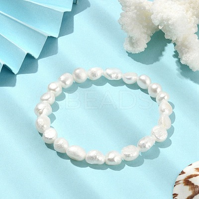 Natural Pearl Beaded Stretch Bracelets BJEW-JB09492-1