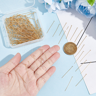300Pcs 304 Stainless Steel Flat Head Pins STAS-UN0049-19-1