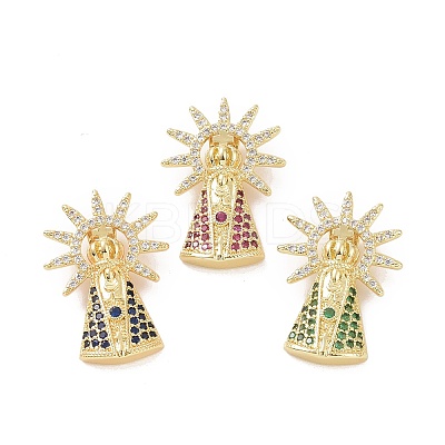Brass Micro Pave Cubic Zirconia Pendants ZIRC-P106-47G-1