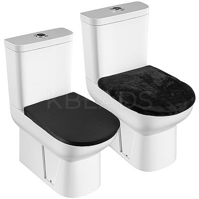 2Pcs 2 Styles Polyester/Velet Toilet Lid Dust Cover AJEW-CN0003-19-1