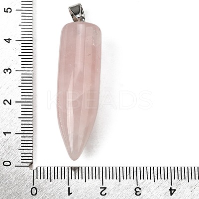 Natural Rose Quartz Pointed Pendants G-F820-12V-1