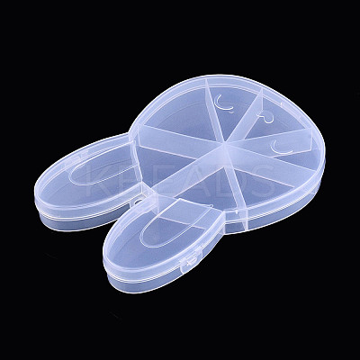 Easter Rabbit 9 Grids Plastic Bead Storage Containers with Hinged Lid CON-T001-07-1