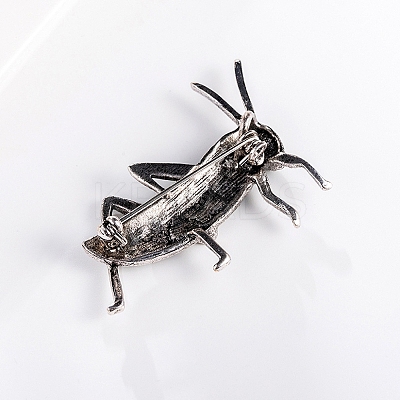 Grasshopper Alloy Rhinestone Brooches PW-WG09710-01-1