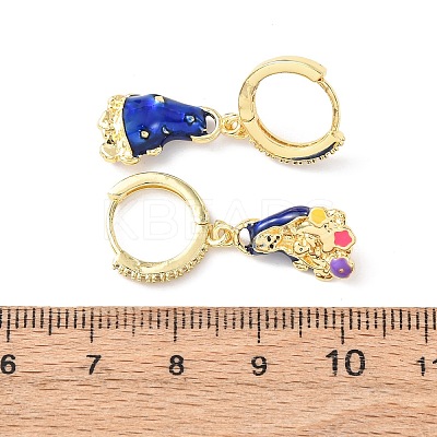 Brass Micro Pave Cubic Zirconia Human Hoop Earrings EJEW-A149-05G-1