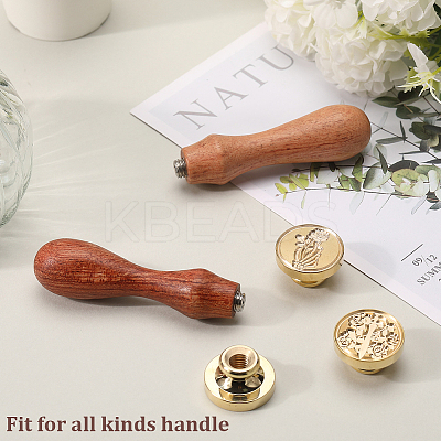 3Pcs 3 Styles Golden Plated Wax Seal Brass Stamp Head AJEW-CP0007-52B-1
