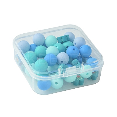 48Pcs 6 Styles DIY Food Grade Silicone & Polymer Clay Beads Jewelry Making Finding Kit DIY-FS0005-83B-1