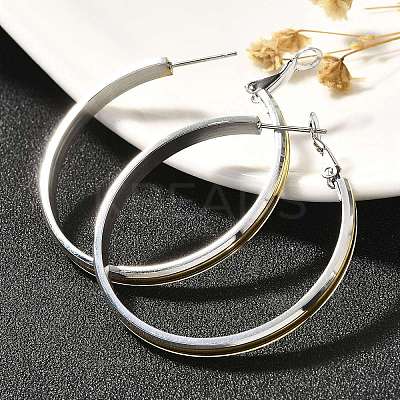 304 Stainless Steel Hoop Earrings for Women EJEW-C096-43GP-04-1