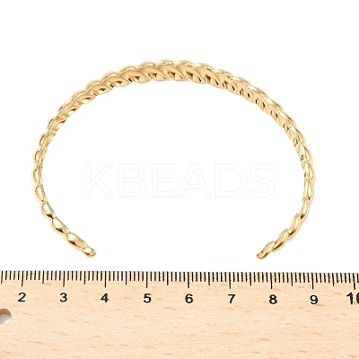 Croissant 304 Stainless Steel Cuff Bangles for Women LS-BJEW-S171-01C-G-1
