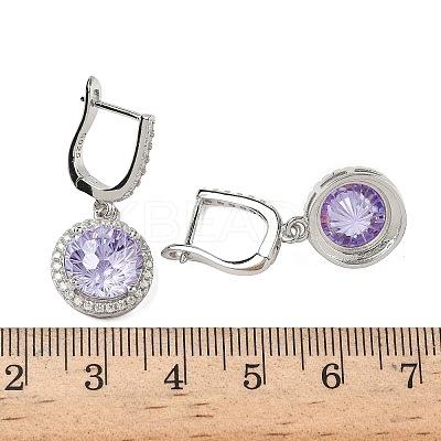 925 Sterling Silver Micro Pave Cubic Zirconia Hoop Earrings EJEW-B147-01B-05-1