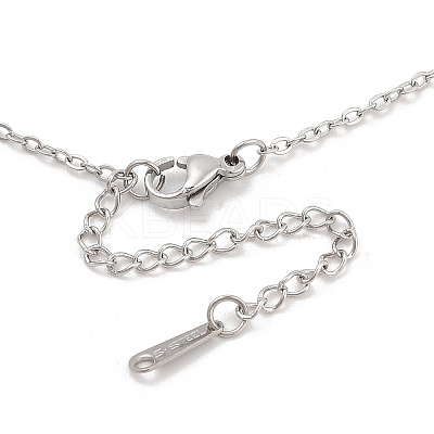 304 Stainless Steel & Plastic Pearl Bowknot Pendant Cable Chain Necklaces NJEW-H044-09P-1
