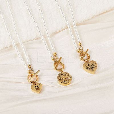 304 Stainless Steel Pendant Necklaces NJEW-SZ0001-30-1