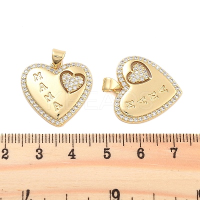 Brass Pave Clear Cubic Zirconia Pendants KK-U009-05E-G-1
