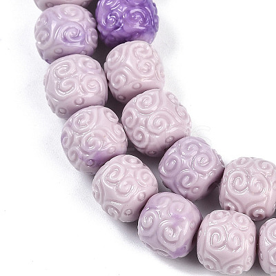 Synthetic Shell Dyed Carved Beads Strands SHEL-K007-11-1
