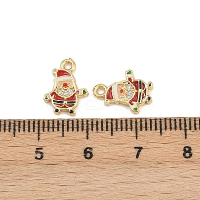 Brass Micro Pave Cubic Zirconia Charms KK-Z129-01G-05-1