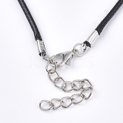 Waxed Cord Necklace Making with Iron Findings LS-X-NJEW-R229-2.0mm-02-1