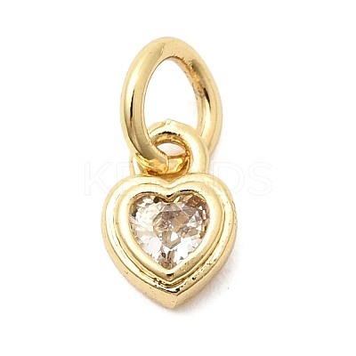 Brass Cubic Zirconia Charms KK-G554-02C-01-1