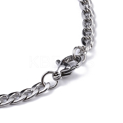 Non-Tarnish 201 Stainless Steel Curb Chain Necklaces NJEW-C042-04P-1