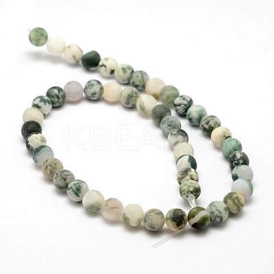 Natural Tree Agate Beads Strands G-G735-02F-10mm-1