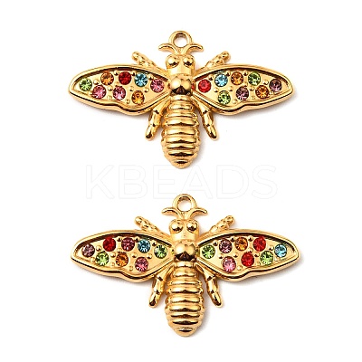 304 Stainless Steel Rhinestone Pendants STAS-Z145-14G-01-1