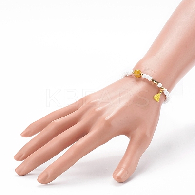 Polycotton Tassel Charm Bracelets BJEW-JB06187-1