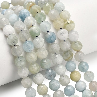 Natural Aquamarine Beads Strands G-L642-F05-8mm-1