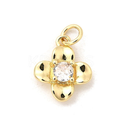 Brass Micro Pave Cubic Zirconia Charms KK-A266-35G-03-1
