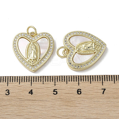 Brass Micro Pave Cubic Zirconia Pendants KK-G485-19C-G-1