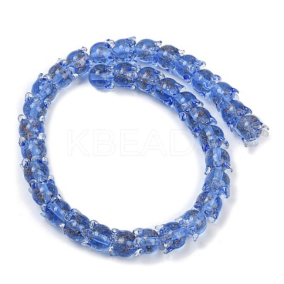 Gold Sand Lampwork Beads Strands LAMP-P069-02A-04-1