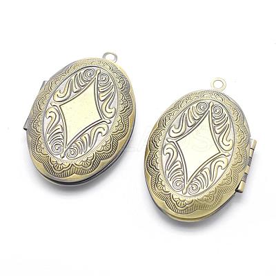 Brass Locket Pendants KK-F717-08AB-NR-1