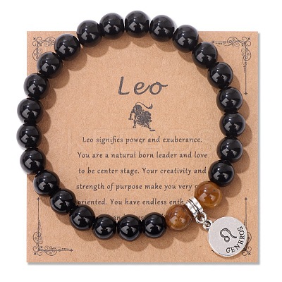 Natural Tiger Eye & Agate Beaded Stretch Bracelets PW-WG52B58-10-1
