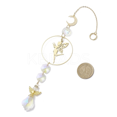 Alloy & Brass Fairy Hanging Suncatchers HJEW-JM04246-1