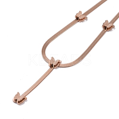 Ion Plating(IP) 304 Stainless Steel Snake Chain Necklaces NJEW-G081-13RG-1