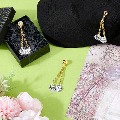 3Pcs Alloy Micro Pave Clear Cubic Zirconia Pin JEWB-FH0003-25B-1