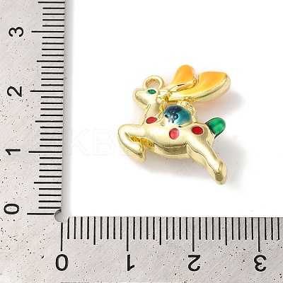 Christmas Deer with Money Bag Rack Plating Alloy Enamel Pendants FIND-I039-024A-G-1