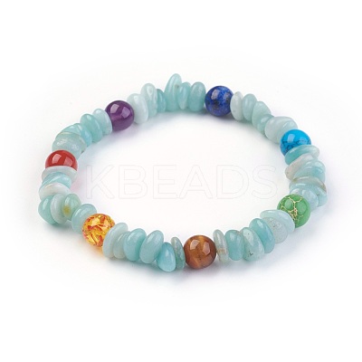 Chakra Jewelry Stretch Bracelets BJEW-JB03941-03-1