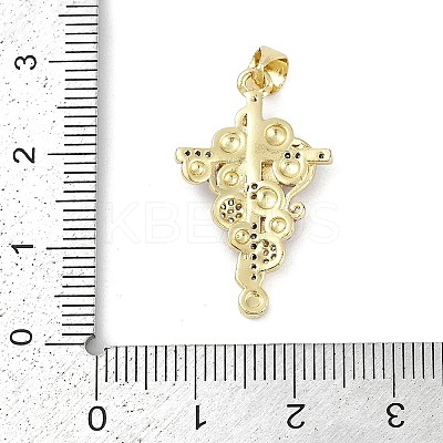 Rack Plating Brass Micro Pave Cubic Zirconia Pendants KK-H509-11G-1