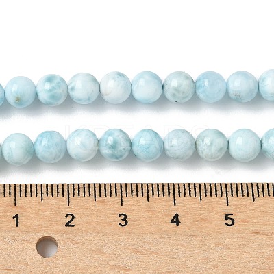 Natural Larimar Beads Strands G-B141-01-6mm-1