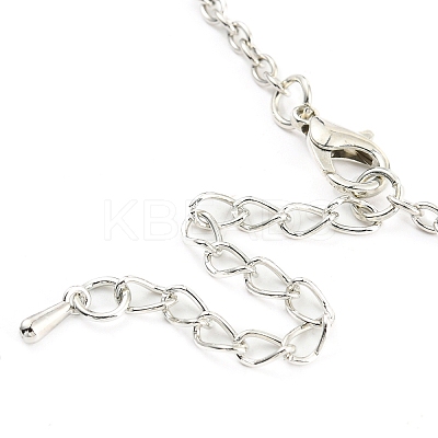 Valentine's Day Acrylic Pendant Necklace with Zinc Alloy Chains LS-NJEW-D049-01C-P-1