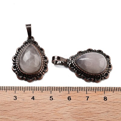 Natural Rose QuartzTeardrop Pendants G-K363-01R-17-1