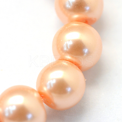 Baking Paint Pearlized Glass Pearl Round Bead Strands X-HY-Q003-4mm-18-1