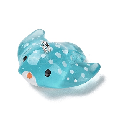 Sea Animal Theme Transparent Resin Pendants RESI-D071-04I-1