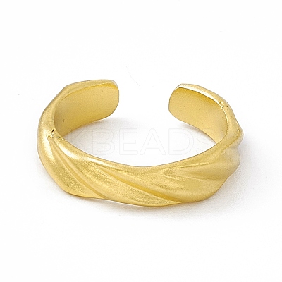 Ion Plating(IP) 304 Stainless Steel Open Cuff Ring for Women RJEW-C060-43MG-1